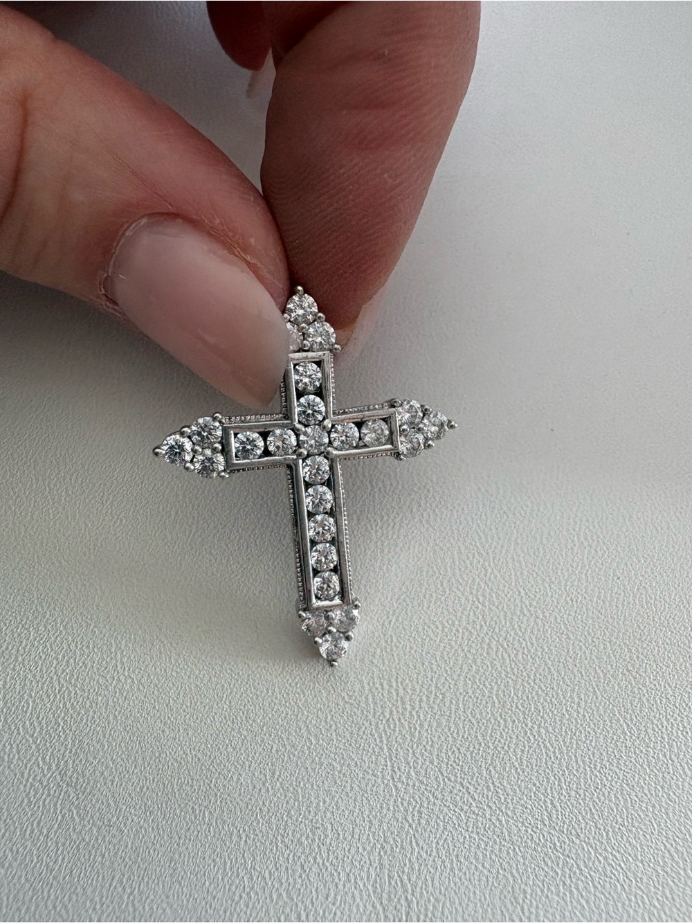 Sterling Silver CZ Cross Pendant